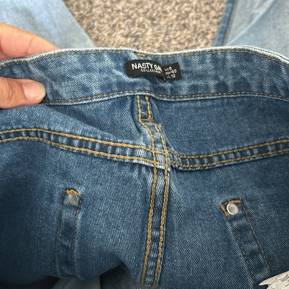 5/$25 Nasty Gal Collection two-toned high waisted jeans size 8 - Picture 9 of 10